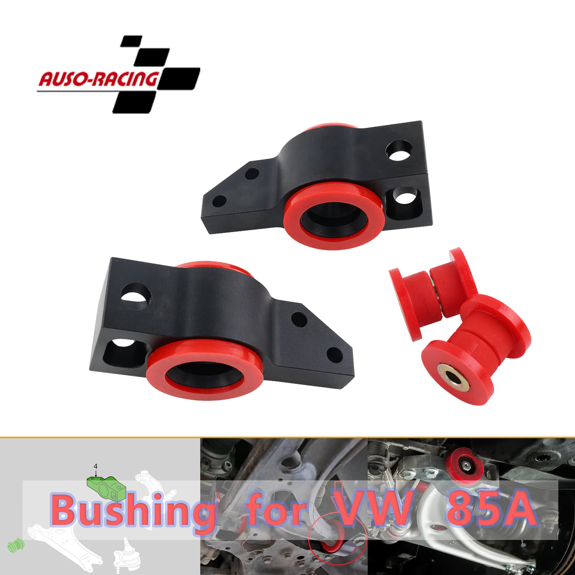 Car modification suitable for Audi A3 Volkswagen Golf Jetta front lower control arm bracket + polyurethane bushing
