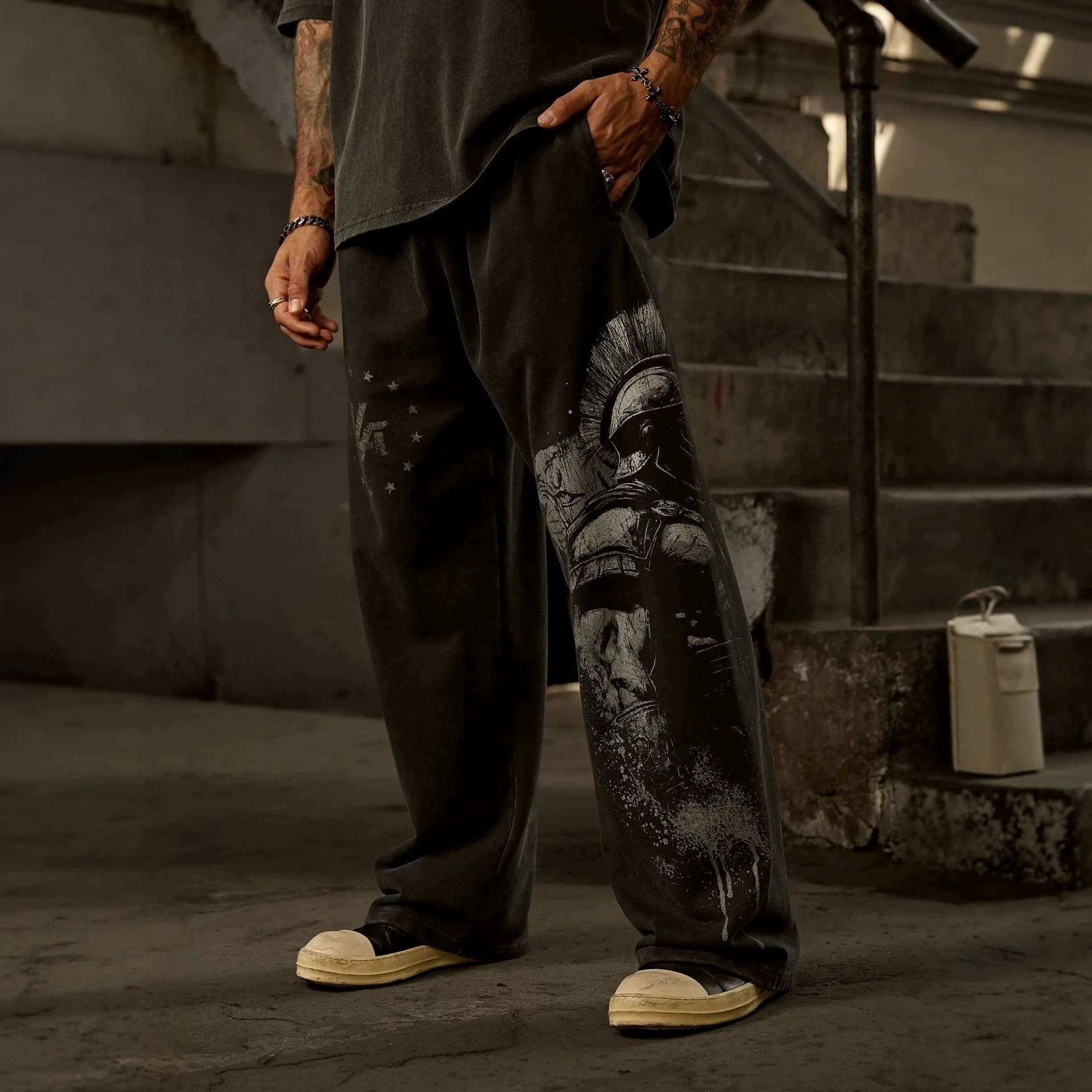 YOUNGLA x Axel Martinez Men's Sweatpants Jogger Workout Gym Cotton Straight-Leg Casual Pants