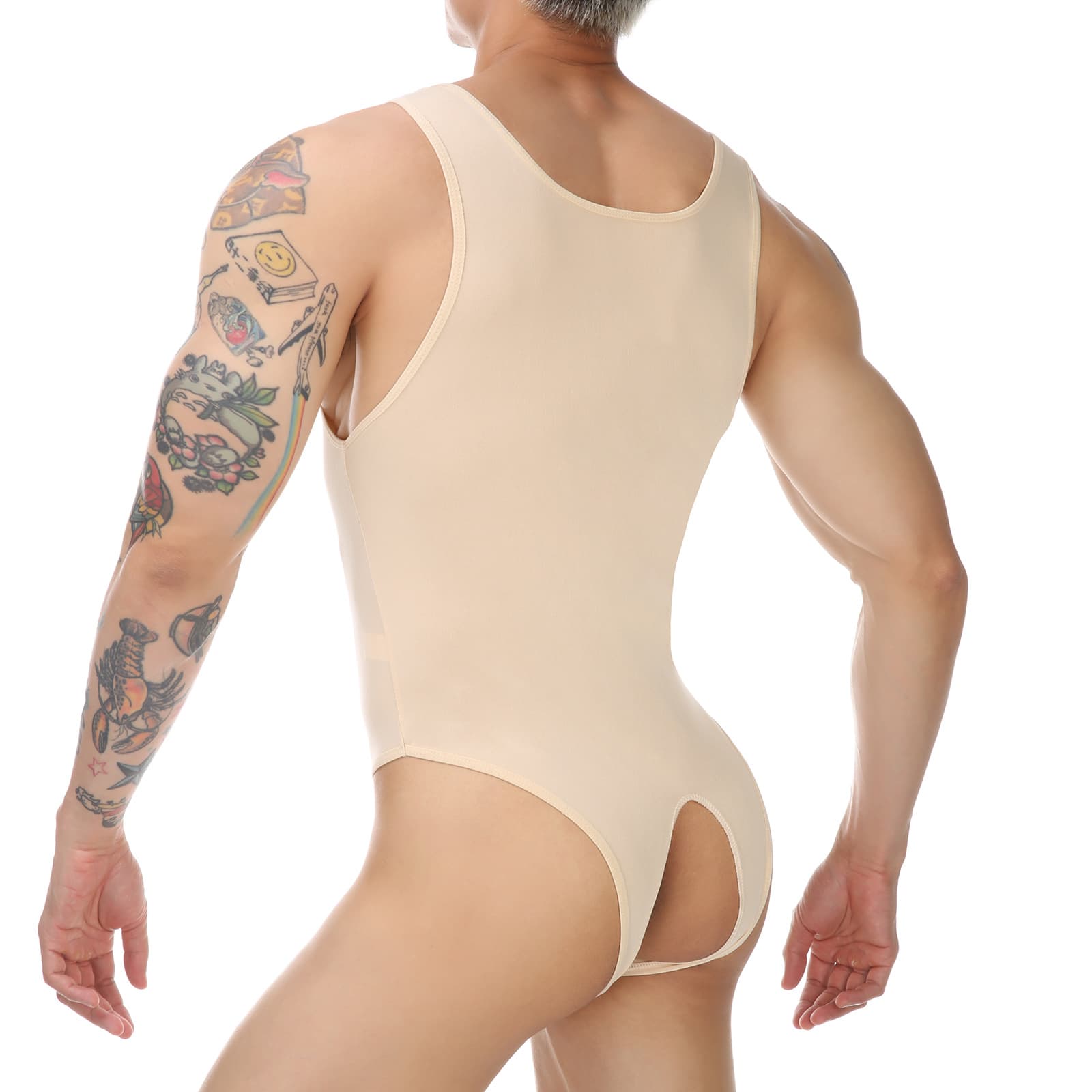 Amazon Cross-Border Men's Sexy Bodysuit Sleeveless Lingerie Backless One-Piece Vest Wholesale