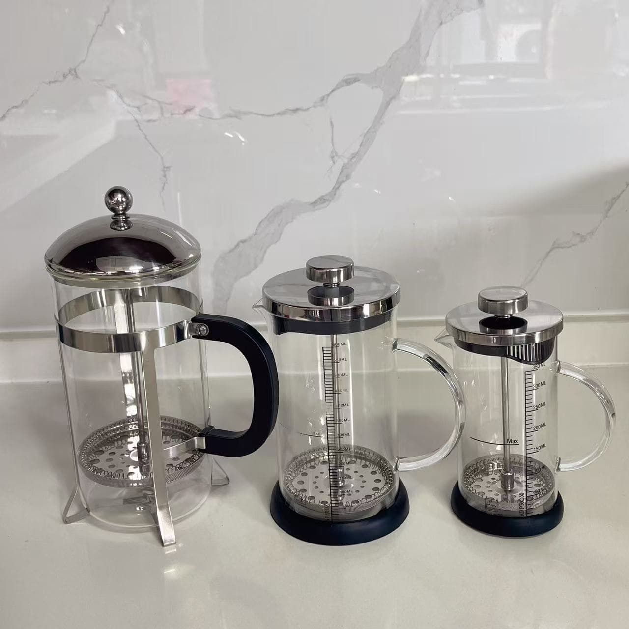 Multi-Functional French Press, Heat-Resistant French Press with Manual Coffee Maker and Stainless Steel Filter for Home Tea Brewing