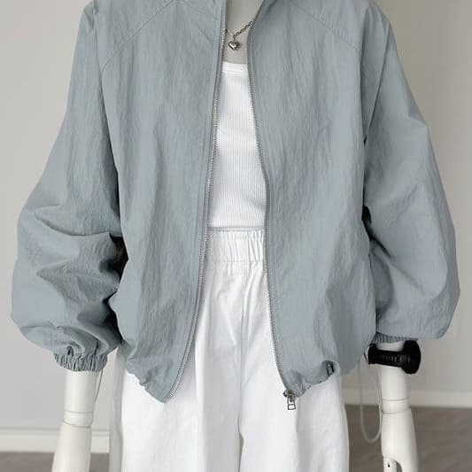 Women's Thin Jacket Casual Jacket Summer Outdoor Casual All-match Sports Jacket Women's Gray Blue White Vinyl