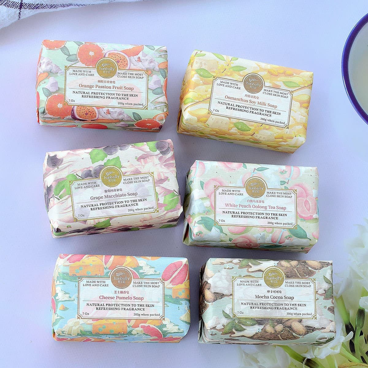Han Baoli White Peach Oolong Tea Soap Long-Lasting Fragrance Home Soap Grapefruit Scented Soap Cheese Grapefruit Handmade Soap