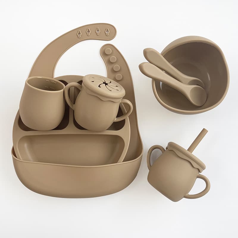 Cross-Border Best-Selling Children's Silicone Plate Baby Food Bowl Suction Bowl Food-Grade Kids Silicone Dinnerware Set