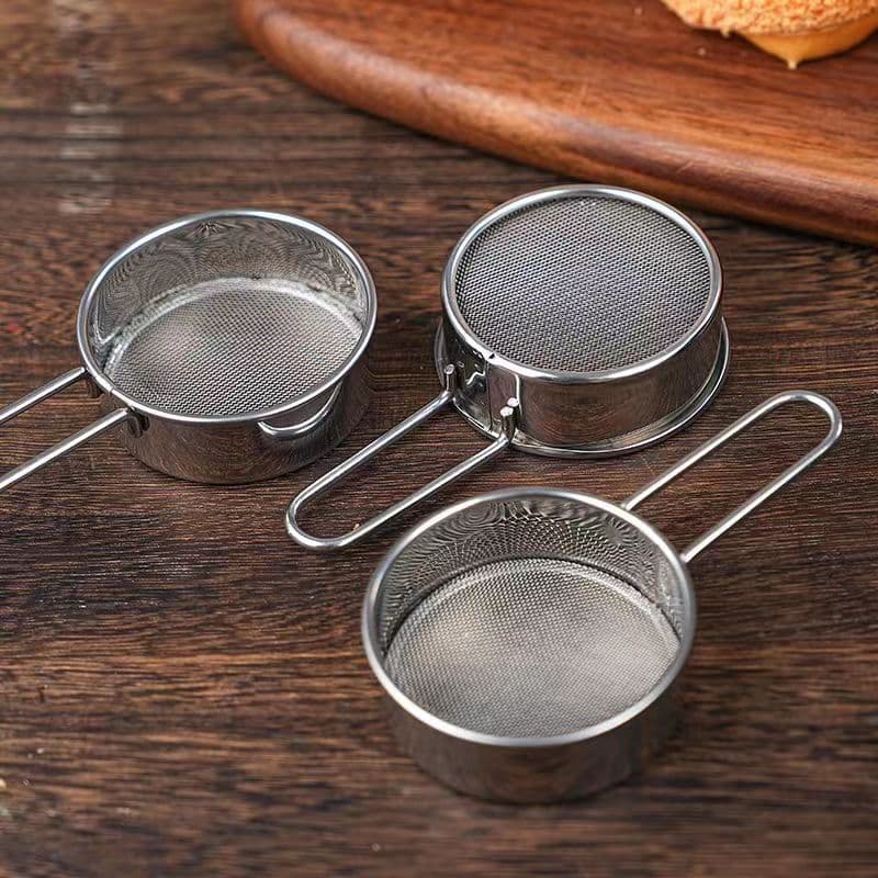 Cross-border Mini Sugar Powder Sieve Duster Cocoa Powder Icing Matcha Powder Sieve Chinese Herb Residue Filter Household Flour Sieve