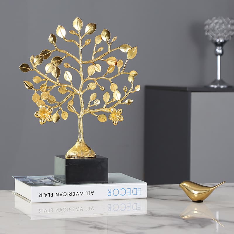 Nordic Luxury Money Tree Decoration for Home Bookshelf TV Cabinet Office Desk Metal Soft Decor Craft