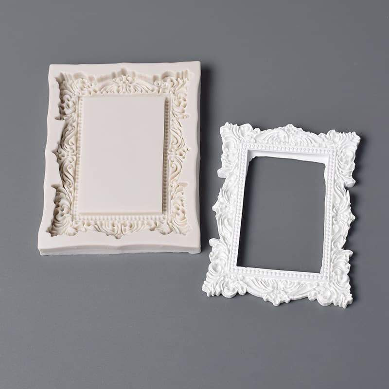 New Large and Small Retro Embossed Frame Fondant Silicone Mold DIY Chocolate Photo Frame Decor Baking Tool