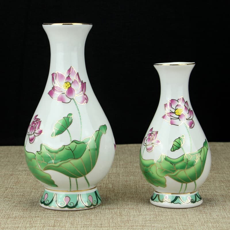 Ceramic water purification bottle, Guanyin vase in front of Buddha, water purification bottle, lotus vase, water supply bottle, nectar bottle, home decoration vase
