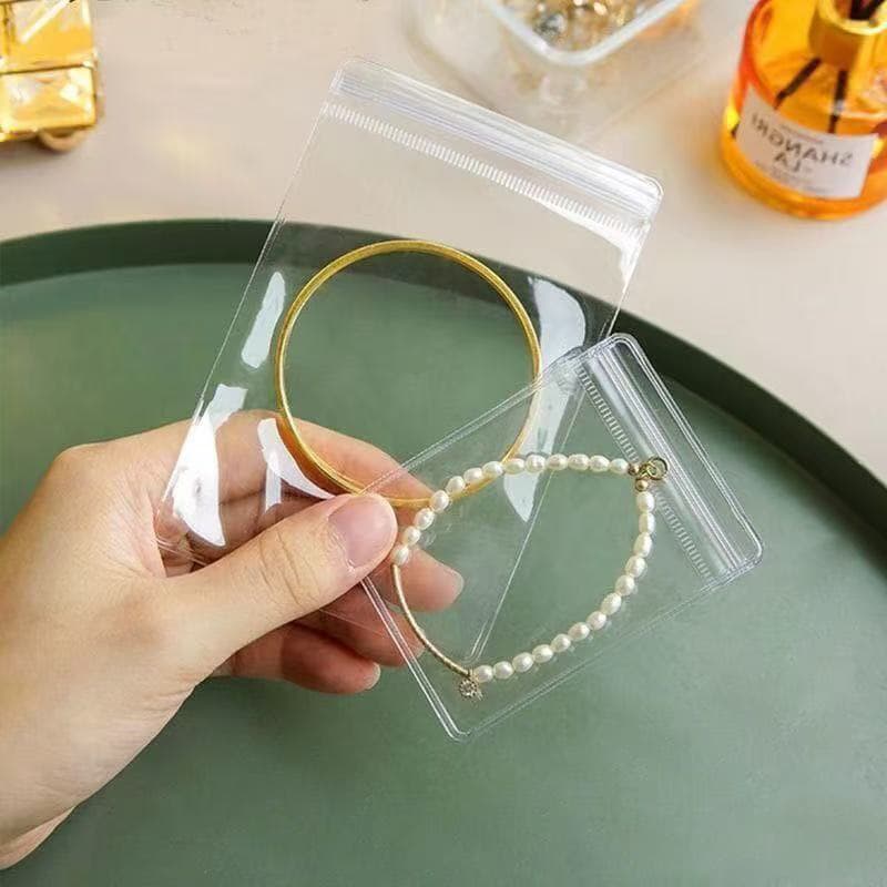 PVC Transparent Bag Jewelry Storage Bag Accessory Packaging Sealed Bag Bracelet Jewelry Bag Thickened Self-Sealing Packaging Bag