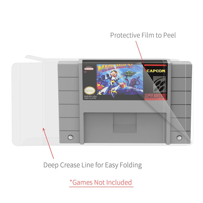 SNES Game Cartridge Protector Case SFC Storage Box Display Box SNES Cartridge Protector