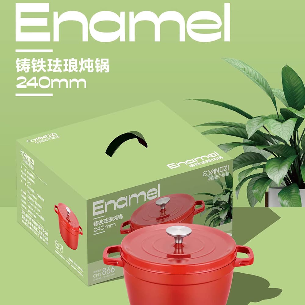 Double Ear Enameled Cast Iron Pot, Household Soup Pot, Braising Pot, Casserole, Non-Stick, Gas & Induction Cooker Compatible, Stewing Pot