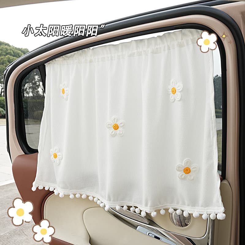 Car sunshades summer curtains small fresh flowers car sunshades car sunshade sun protection privacy curtains