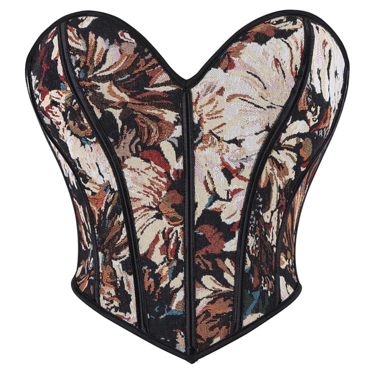 New European and American Retro Renaissance Corset Tops Women's Floral Corset Lace Up Bone Clothes