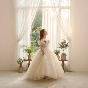 New Kids Formal Dress Export Style Flower Girl Mid-Older Dress Photo Shoot Host Princess Gown