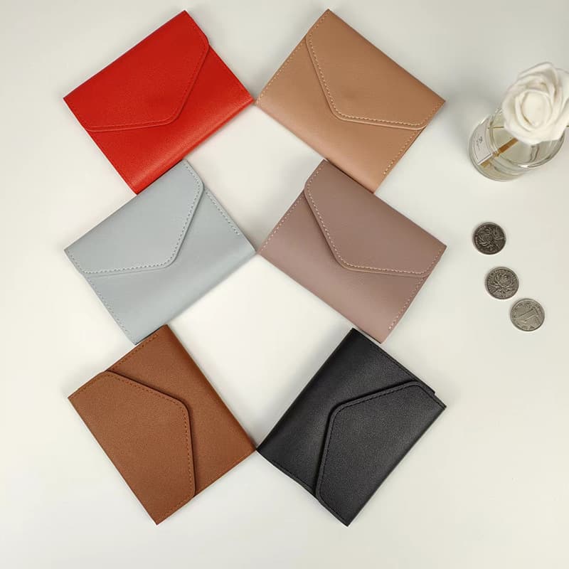 Fashionable Women's Wallet Simple Three-fold Cropped Multi-card Multi-functional Coin Purse Ladies Clutch Bag Leather Goods