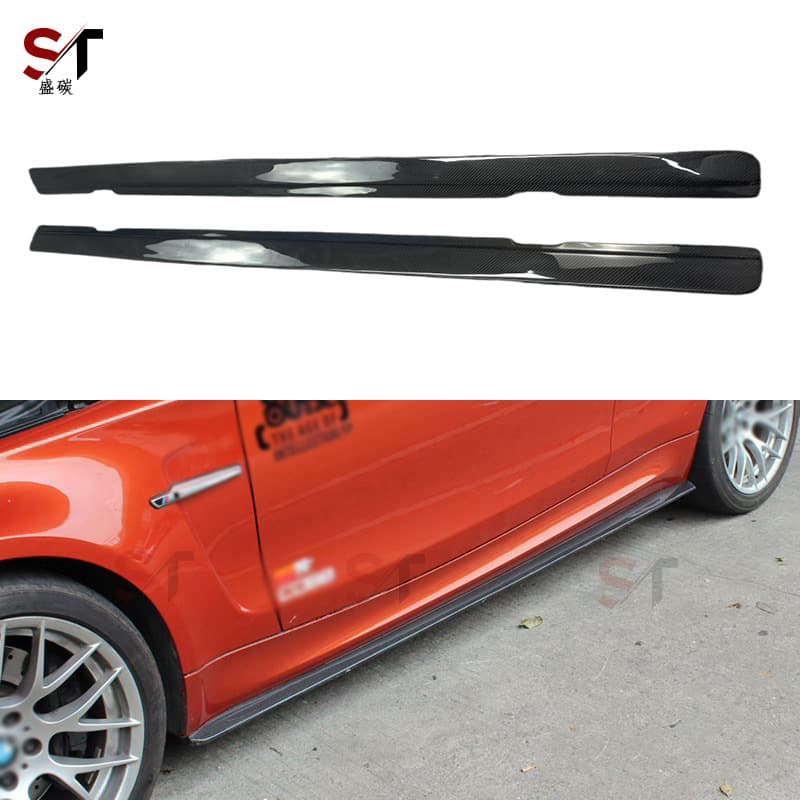 Carbon Fiber R-Style Side Skirt for BMW 1 Series E82 E87 1M Side Skirt Side Body Kit Modification Auto Parts