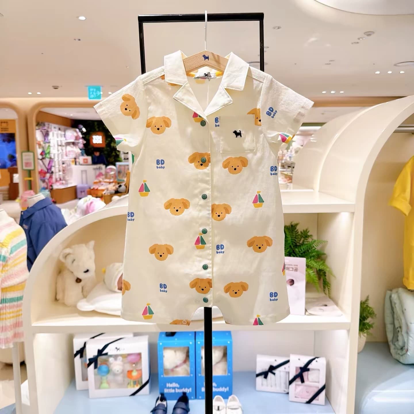 [New] Korean Blue Dog children's clothing baby jumpsuits for men and women baby clothes children's crawling clothes Blue dog crawling clothes
