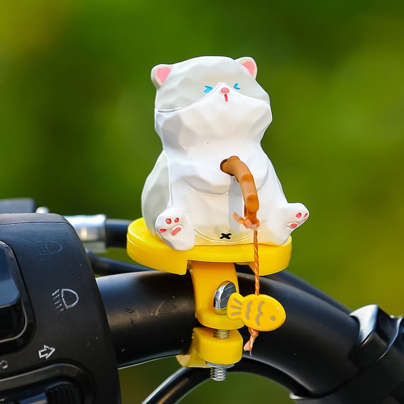 Bicycle Accessory Cartoon Cat Fishing Decoration Creative Small Ornament for Electric Bike