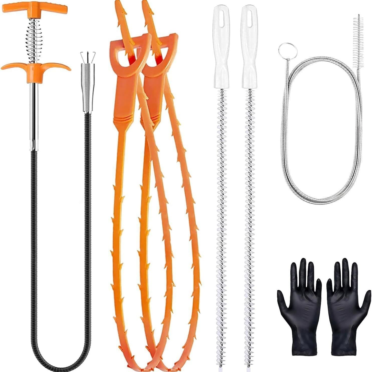 Cross-border same model drainage clog removal tool stainless steel drainage unblocker hair cleaner sewer floor drain