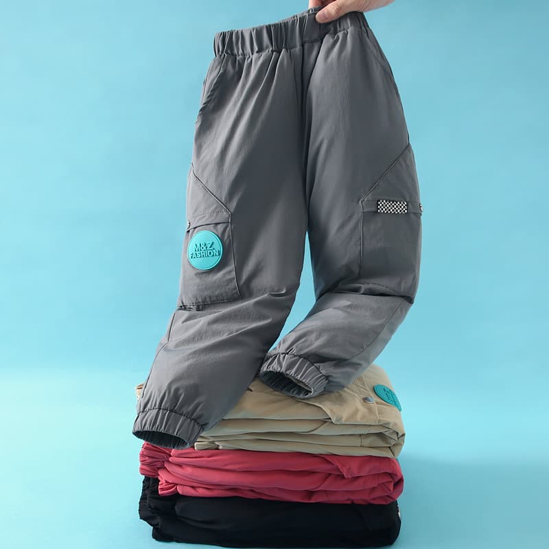 Genuine Certified New Children's Down Silk Pants for Big and Middle Kids Boys and Girls Winter Outer Wear Warm White Duck Down Silk Trousers