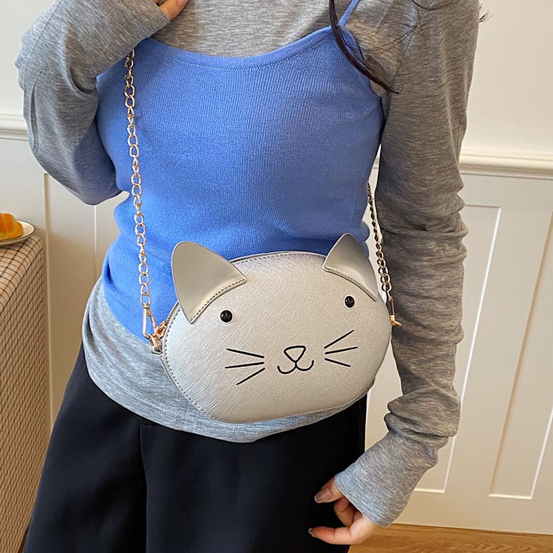 Cute Cat Shoulder Bag Coin Purse Cartoon Mini Fashion Shoulder Bag 2026 Unisex Small Crossbody Bag