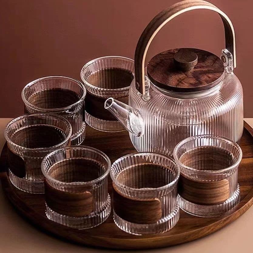 Handle Pot Home Use Chinese-style Combination Set, New Chinese Tea Cup Set, Brewing Pot for Living Room Tea Set