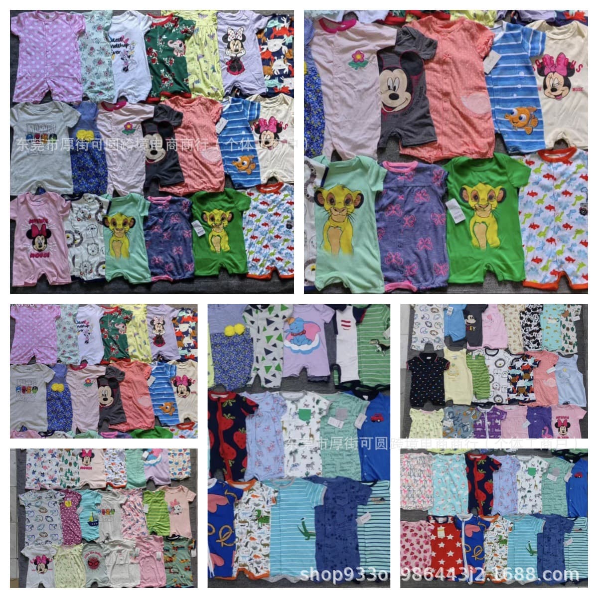 Export Cotton Baby Summer Bodysuit Newborn Cute Romper Cartoon Onesie Factory Direct Supply