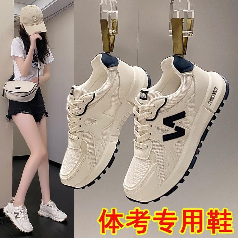 Women's Shoes for Middle School Physical Exam Sports Running Shoes 2024 Spring/Autumn New Ultra-Light Soft-Sole Training Shoes Bestseller