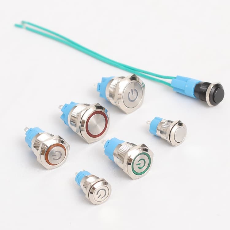 Metal Button Switch 12mm 22mm 16mm 10mm 8mm 19mm Touch with Wire Waterproof High Current Solder Legs