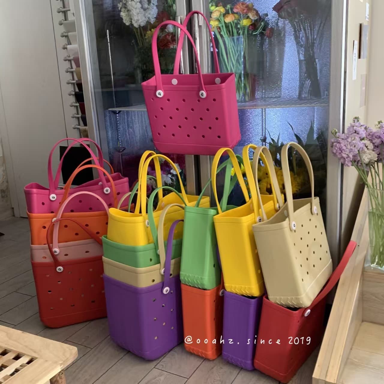 Cross-border spot eva hole bag shoulder bag eva beach bag storage bag soft waterproof wear-resistant swimming sand