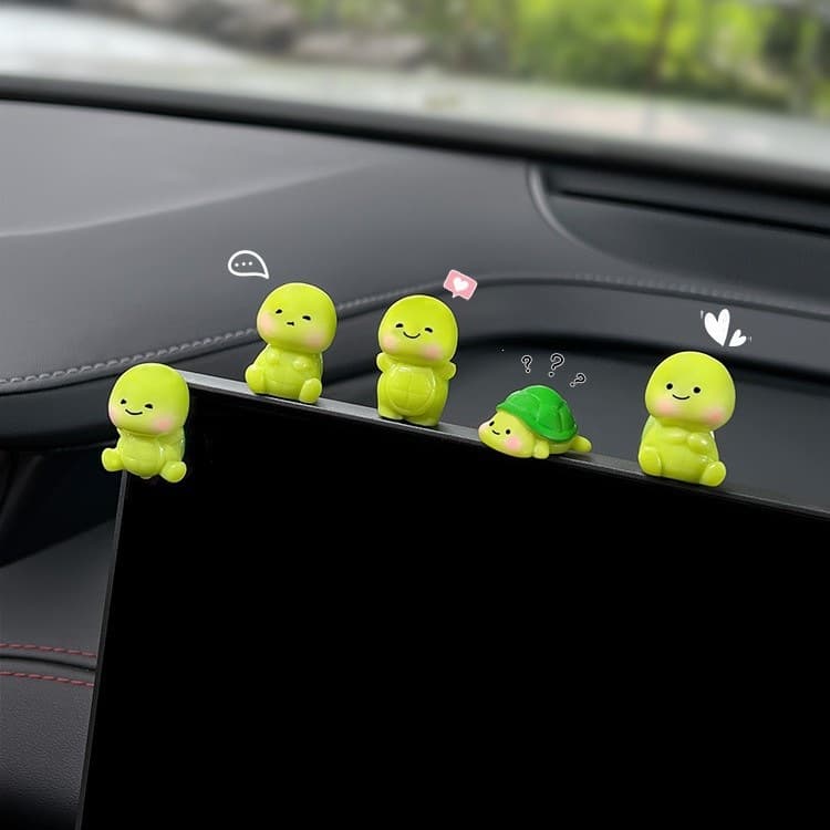 Cute Little Turtle Car Decoration, Stress Relief Ornament for Car, Electric Vehicle, Dashboard Decor