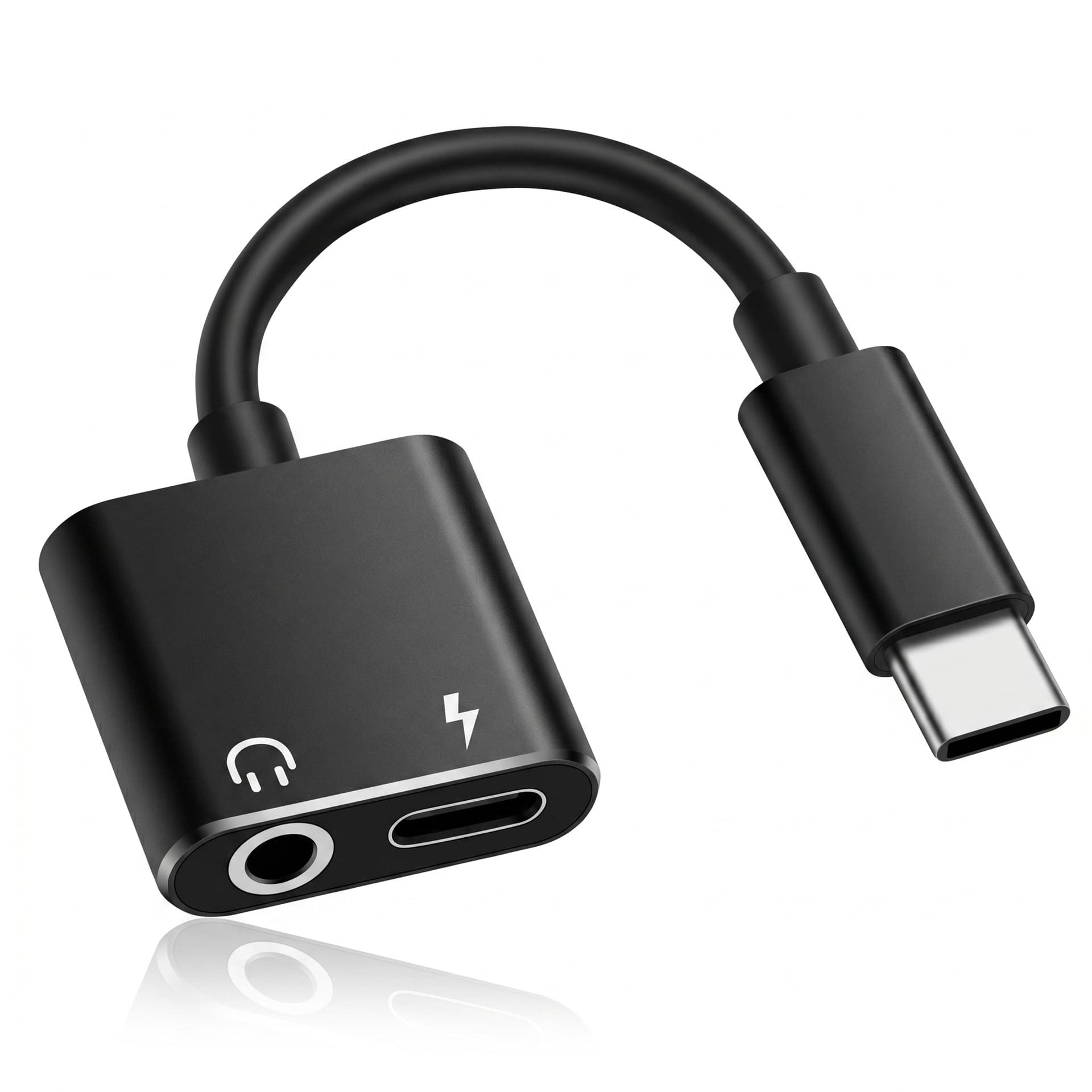 Aluminum Alloy Type-C 2-in-1 Charging Headphone Adapter 3.5mm to Type-C Converter TPC Audio Cable