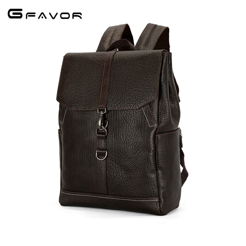Business Genuine Leather Backpack Casual Laptop Backpack Student Schoolbag Cowhide Men's Travel Backpack