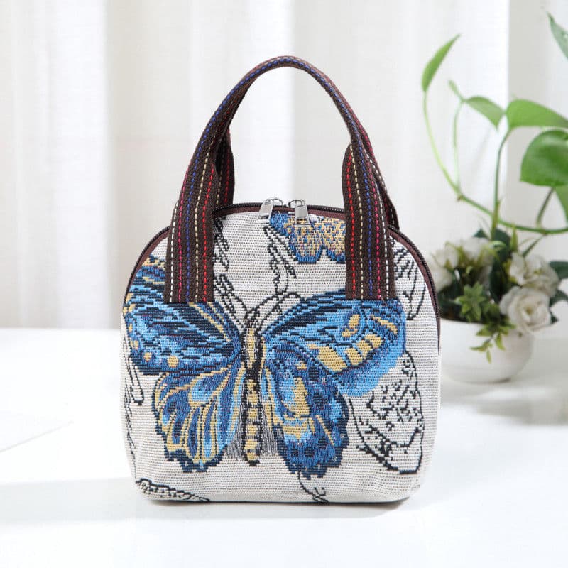 New Women's Handbag Tote for Work, Shopping, and Mom Use, Woven Ethnic Style Small Cloth Bag