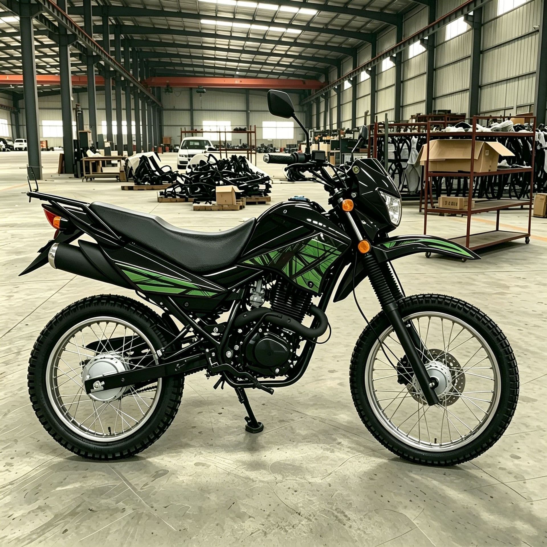 Hot-selling export two-wheel off-road motorcycle durable steel wire wheel hub compatible with Africa and Southeast Asia black