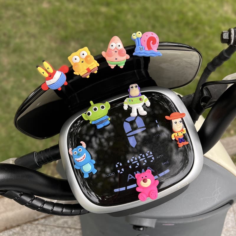 Electric Vehicle Accessories Cute Cartoon Car Decor 2023 New High-End Trendy Motorcycle Decoration Small Parts