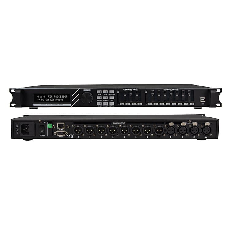 LC-408 4-In 8-Out Audio Processor, EQ Delay Stage Performance Professional Audio Speaker Processor