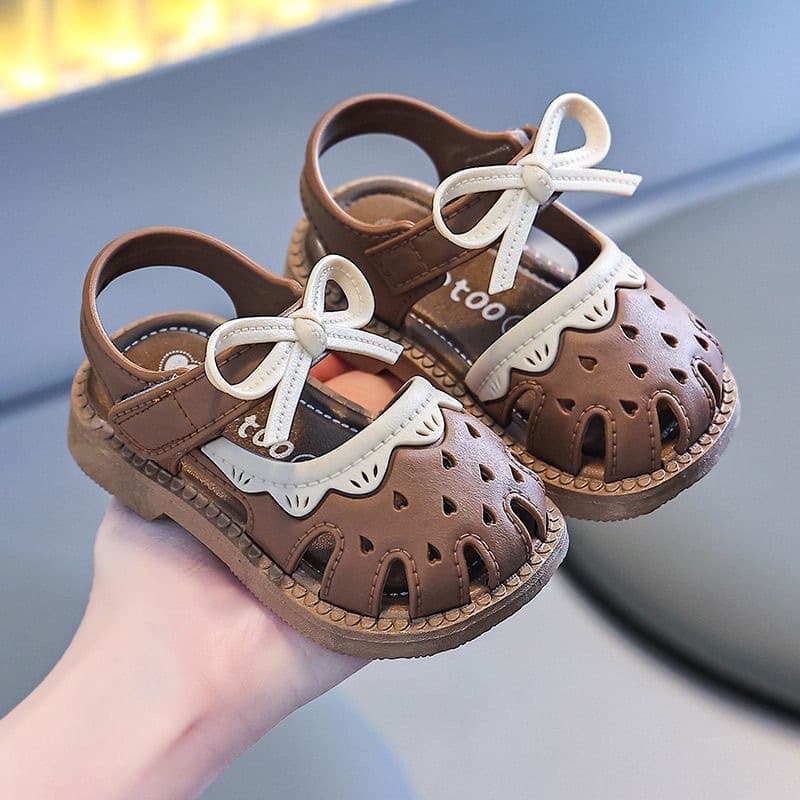 Baby Girl Sandals Summer Plastic Non-Slip Soft Sole Toddler Walking Sandals for 1-3 Years