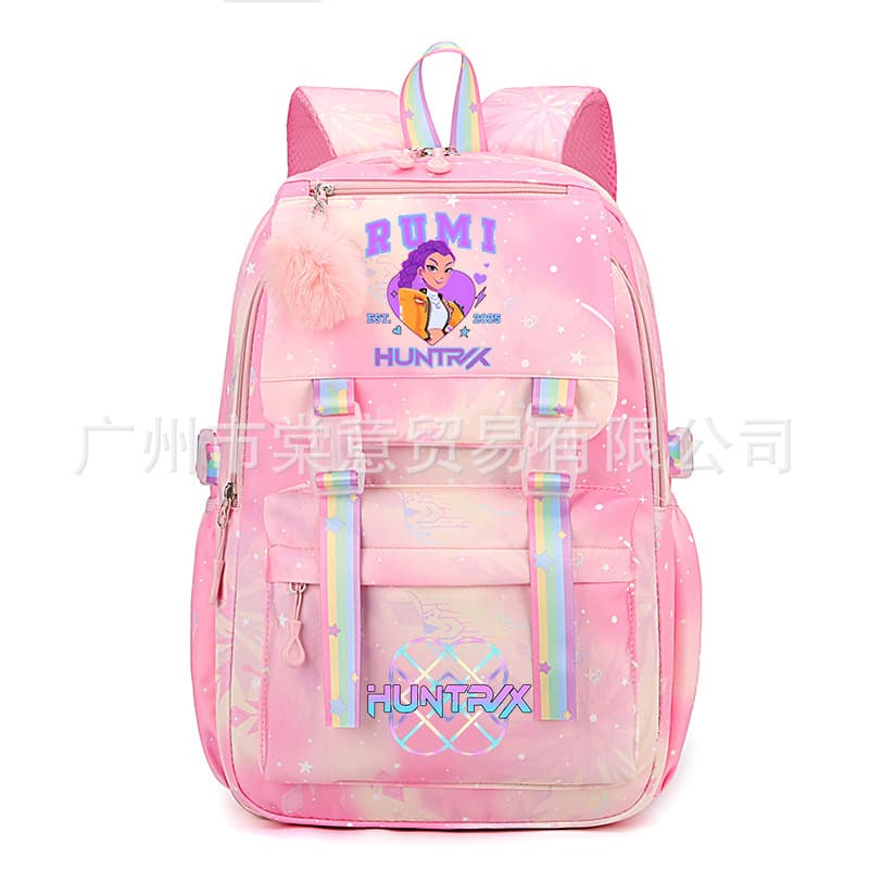 Fashion Canvas Backpack Demon Hunter Girl Group KPOP Print Backpack for Men and Women Students Schoolbag Harajuku Daily Backpack