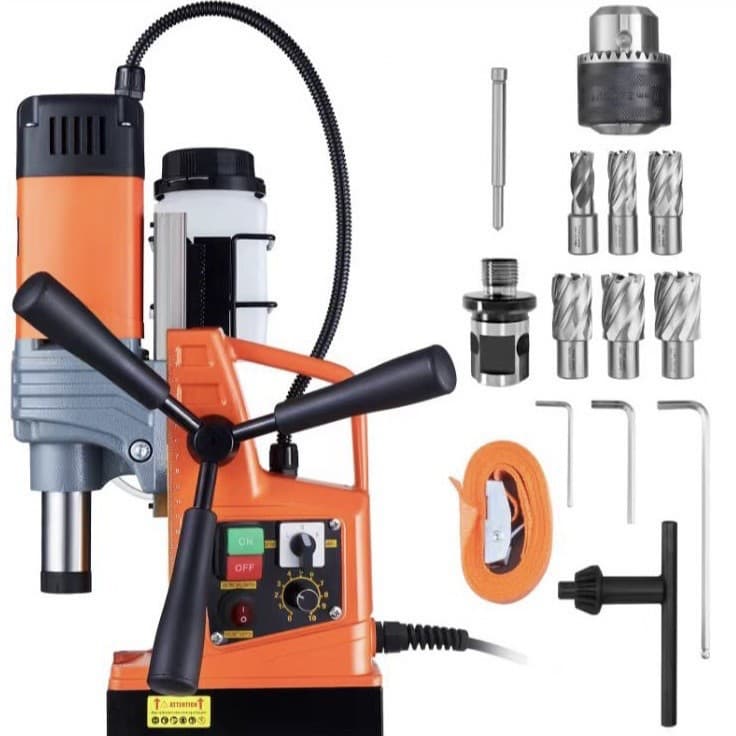 Ouyan D8850Z magnetic drill bit six-piece set: Drill rig and drill bits in one stop to meet drilling plate drilling needs.