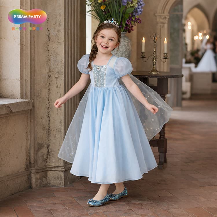 Clearance discount hot sale Elsa princess dress girls dress Frozen Elsa COS luxury dress dress