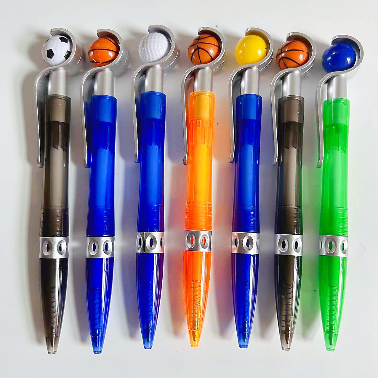 Fun Shaped Promotional Ballpoint Pens: Basketball, Soccer, Globe, Baseball, Face Design - Custom Logo Available