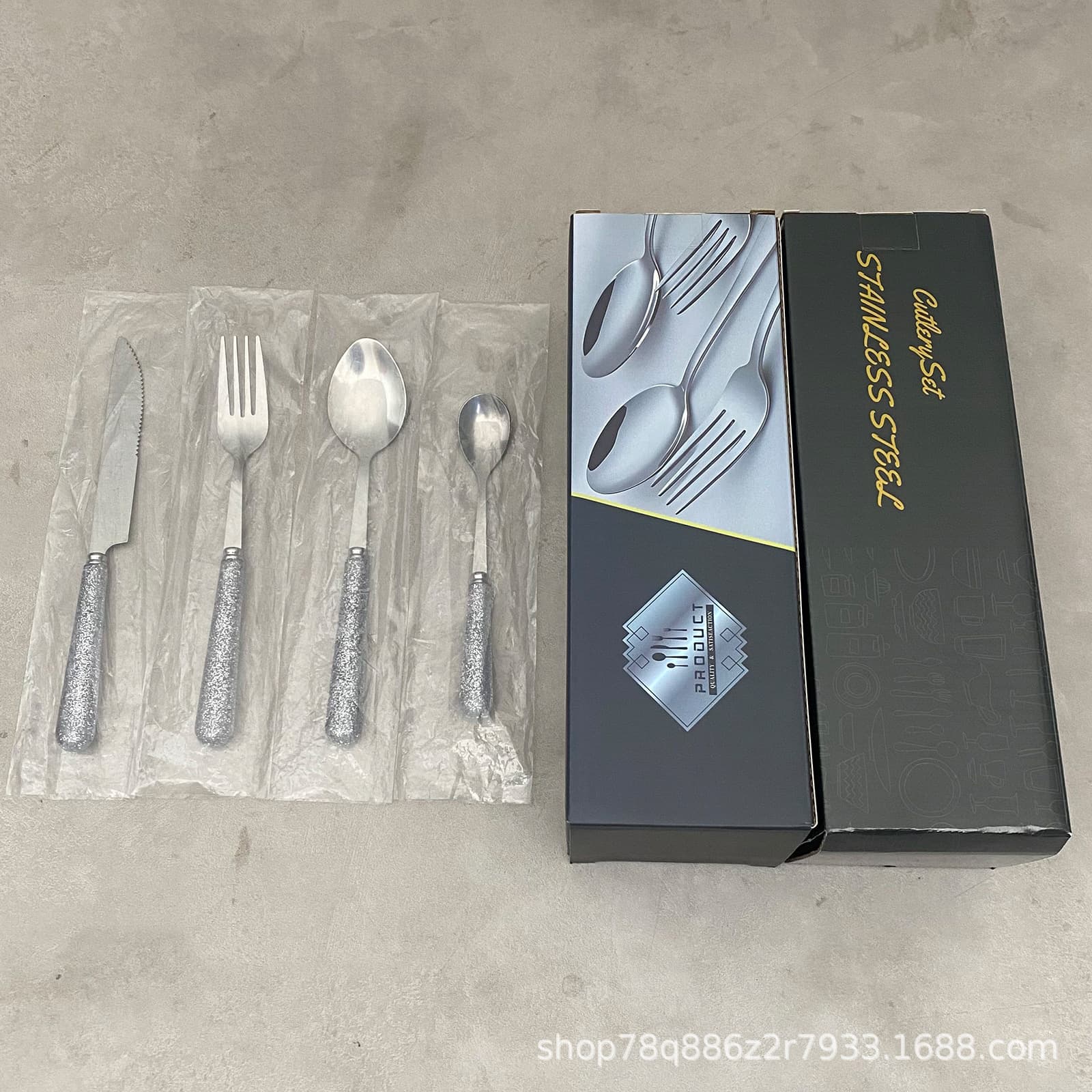 Ceramic Handle Stainless Steel 20-Piece Set Ceramic Handle Cutlery Knife Fork Spoon Western Tableware Small Spoon Small Fork Set Factory Wholesale
