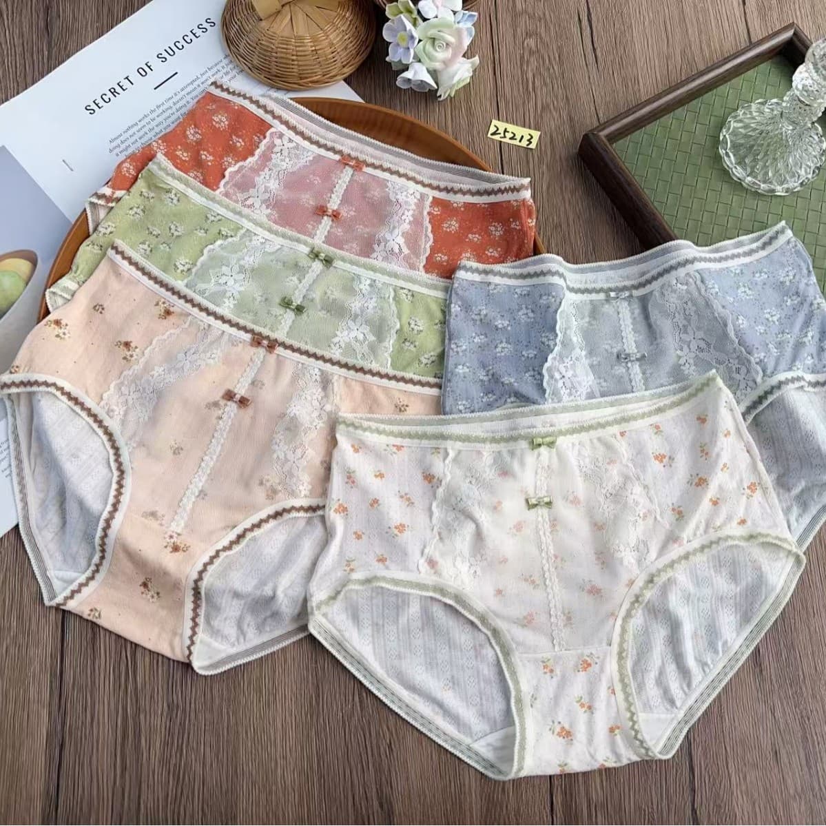 25213#60s Modal Summer Retro Pastoral Style Women's Underwear