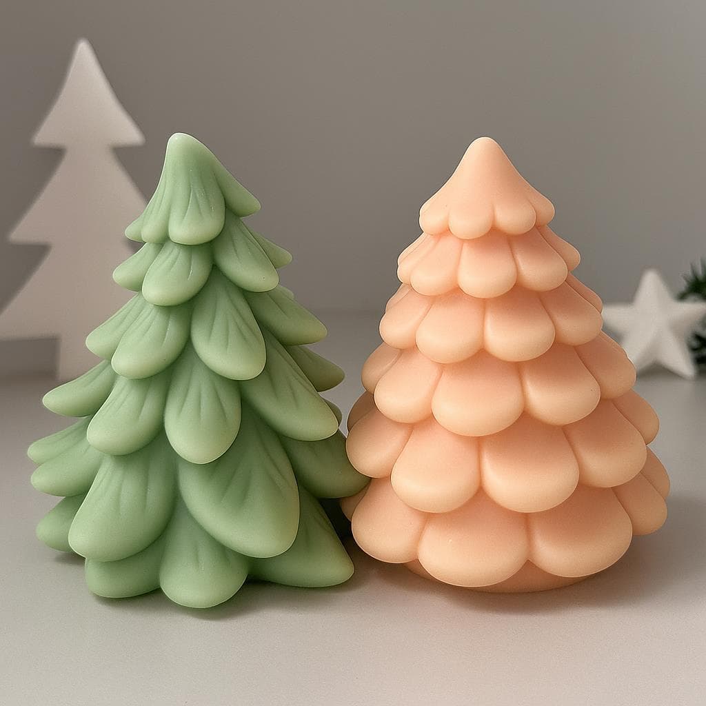 New Christmas Tree Aromatherapy Candle Silicone Mold DIY Christmas Candle Plaster Decoration Ornament