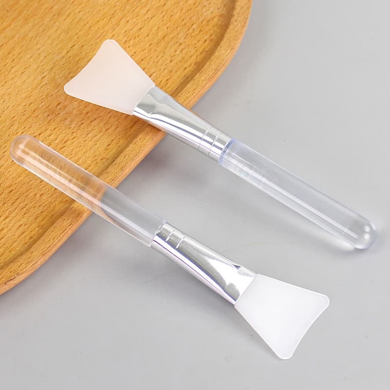 Crystal Clear Solid Handle Silicone Mask Brush Spatula Soft Tip Beauty Face Mask Applicator Tool