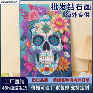 DIY Handmade Skull Diamond Painting Cross Border Cartoon Children Bedroom Decoration Painting Creative Full Diamond Dot Sticker Painting