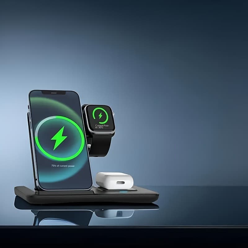 2026 New Cross-border Drop Shipping Foldable 3 Wireless Charging Station Compatible with Multiple Devices