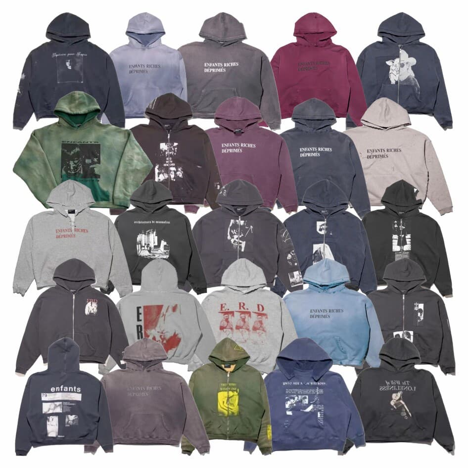 ERD Melancholy Rich Kid Vintage Washed Printed Zip-Up Hoodie Sweatshirt Unisex Streetwear