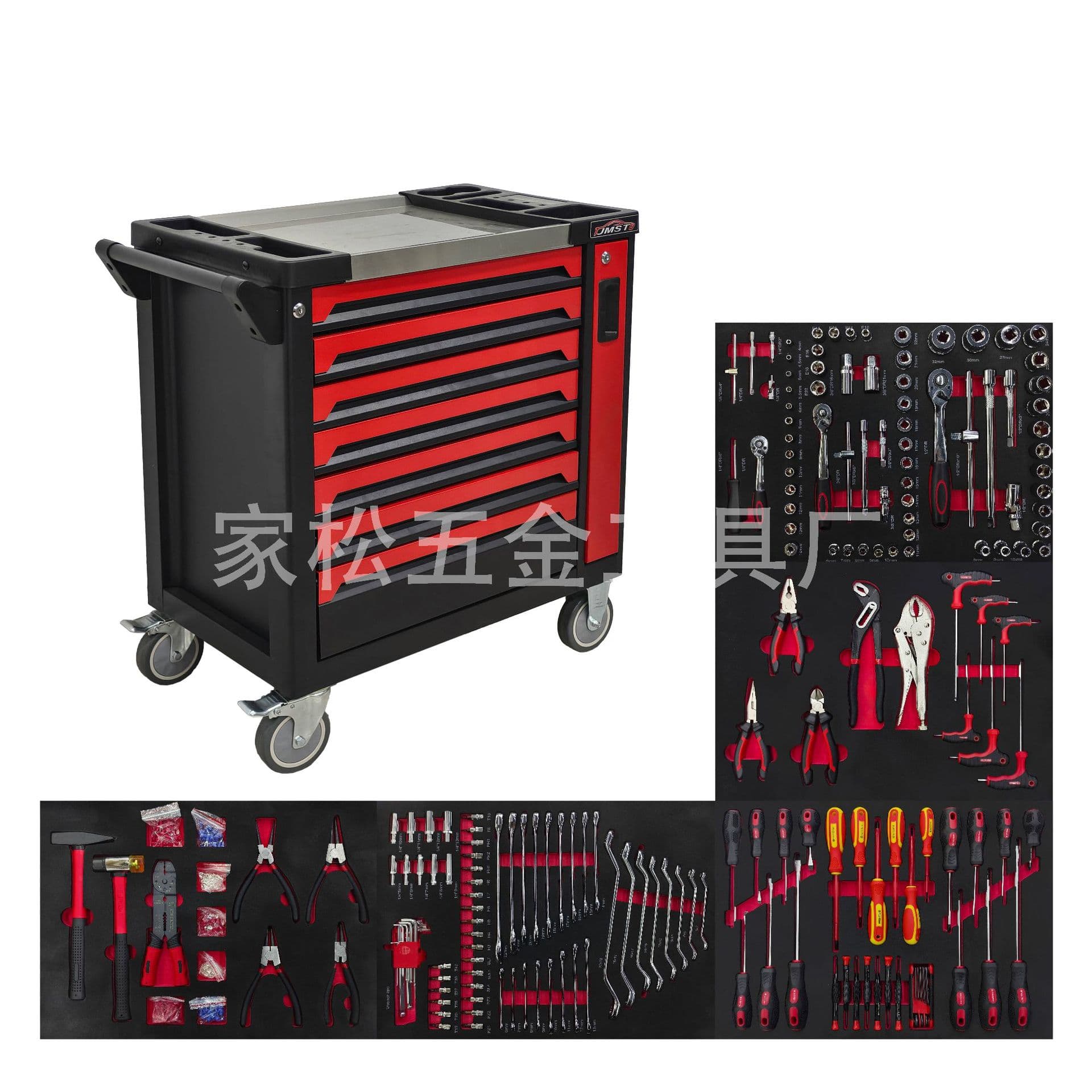 Heavy-duty auto repair tool cart tool set industrial-grade mobile tool cabinet workshop thickened drawer-type iron storage