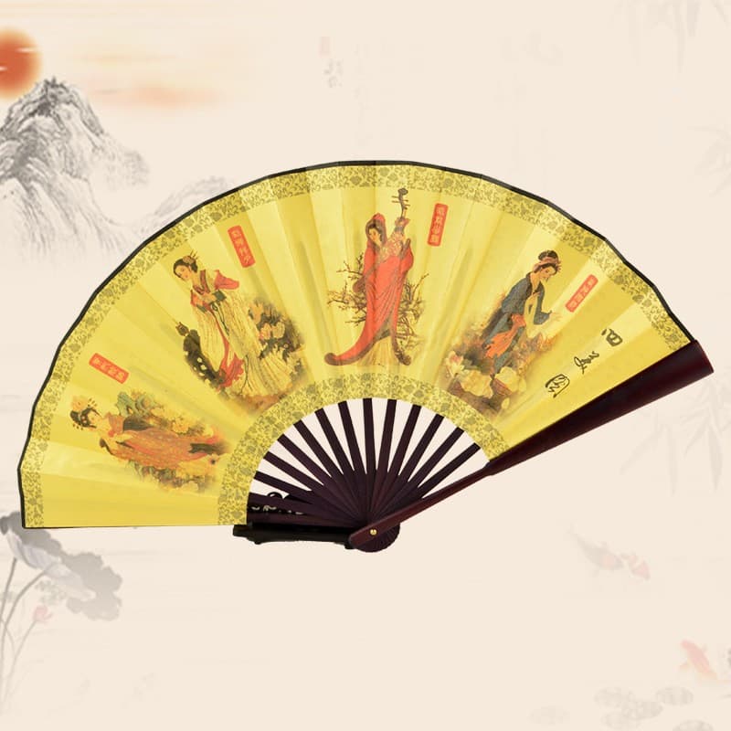Blank Folding Fan Chinese Style Double-Sided Ink Wash Ancient Fan New Scenic Area Men's and Women's Calligraphy and Painting Fan Factory Wholesale